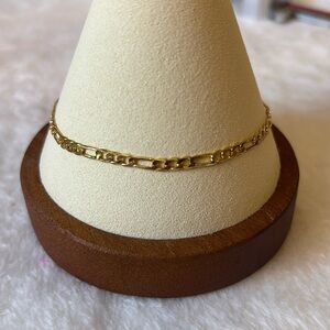 NEW 8” 3mm Figaro 18k Yellow Gold Filled Bracelet